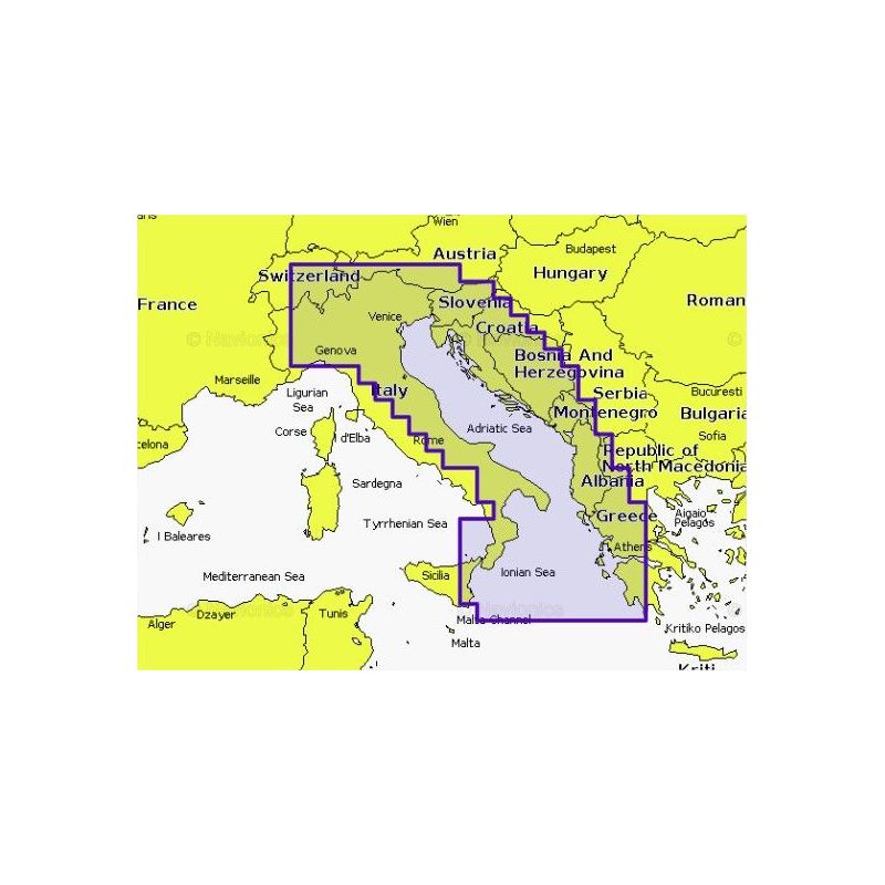 Mapa wektorowa Navionics+ NAEU014R - Italy, Adriatic Sea