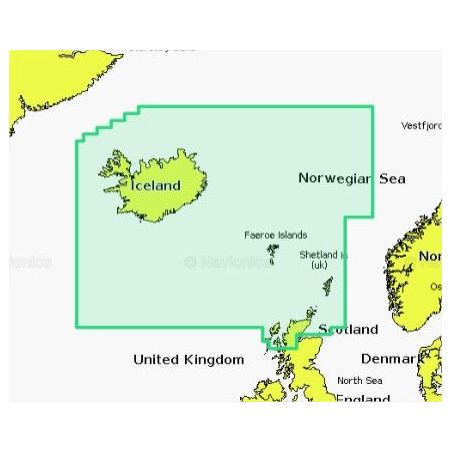 Mapa wektorowa Navionics+ NAEU043R - Iceland to Orkney