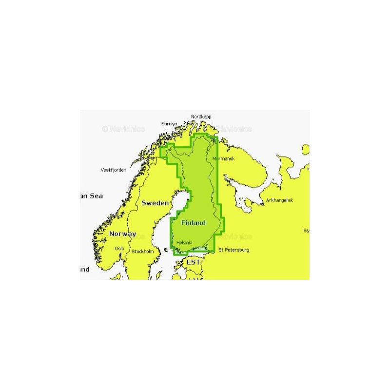 Mapa wektorowa Navionics+ NAEU055R - Finland, Lakes & Rivers