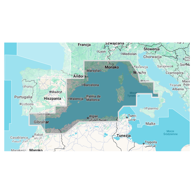 Western Mediterranean - mapa TZ MAPS