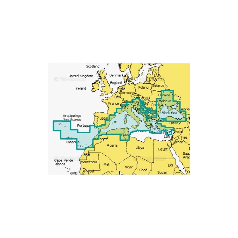 Mapa Navionics+ 43XG MEDIT. & BLACK SEA SD/MSD Mapa wektorowa 43XG MEDIT. & BLACK SEA Gold SD/MSD