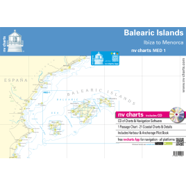 nv-charts MED1, Balearic Islands* Europe - Atlantic, Mediterranean,  Paper+ download nv-charts MED1, Balearic Islands* Europe - Atlantic, Mediterranean, Paper+CD, 2009