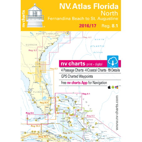 nv-charts Region 8.1, Florida, Northeast* America - US East Coast, Paper+CD, 2009