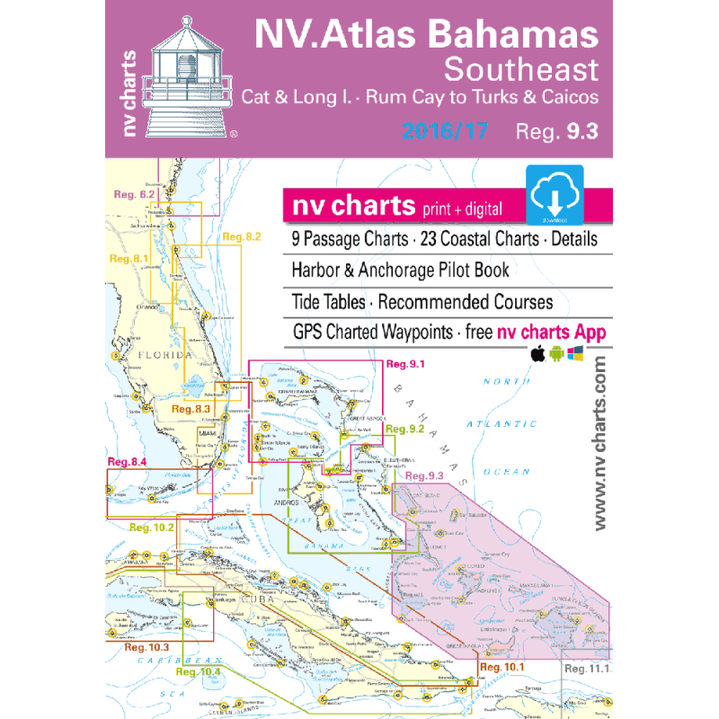 nv-charts Region 9.3, South East Bahamas* America - Bahamas, Caribbean, Paper+ download nv-charts Region 9.3, South East Bahamas* America - Bahamas, Caribbean, Paper+CD, 2011