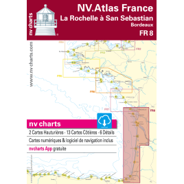 FR 8 - NV. Atlas France - La Rochelle ? la Fronti? re Espagnole - Bordeaux FR 8 - NV. Atlas France - La Rochelle à la Frontière Espagnole - Bordeaux